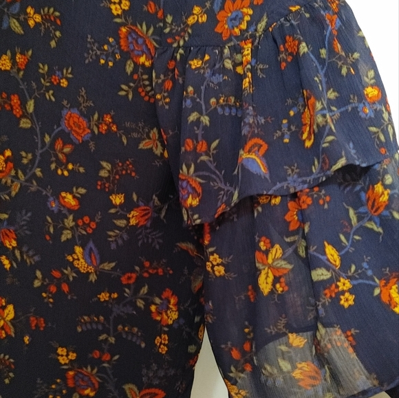 Madewell ruffle sleeve top in climbing vine size extra small - Picture 4 of 7